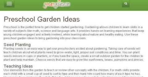 Indoor Gardening Ideas For Preschool Children